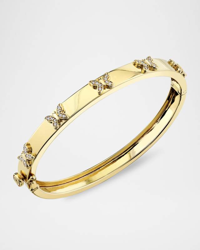 Pave Butterfly Hinge Bangle